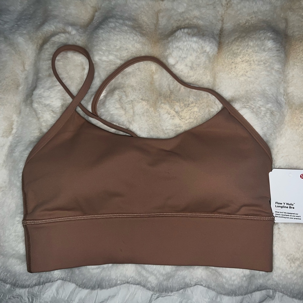 NWT Lulu Nulu Y Brown Sports Bra